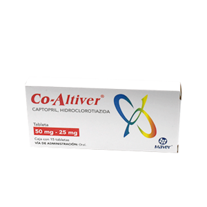 501140 COALTIVER captopril hidroclorotiazida tableta 50 mg 25mg 15 tab