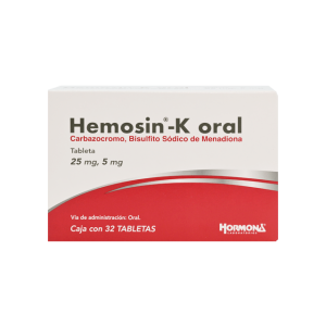 507219 Hemosin K oral Carbazocromo bisulfito sodico de menadiona 32 tab 25 5 mg