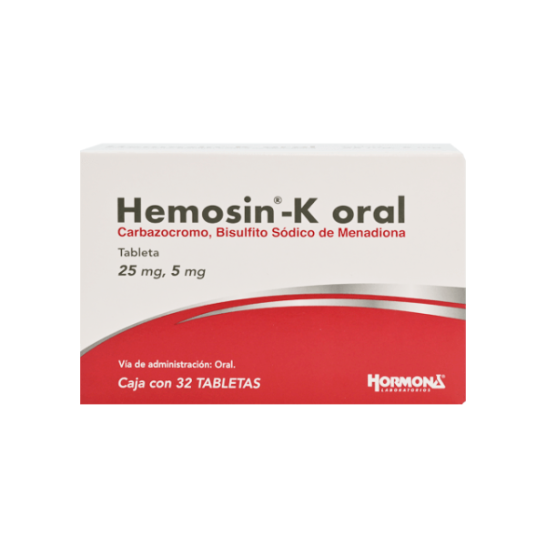 507219 Hemosin K oral Carbazocromo bisulfito sodico de menadiona 32 tab 25 5 mg