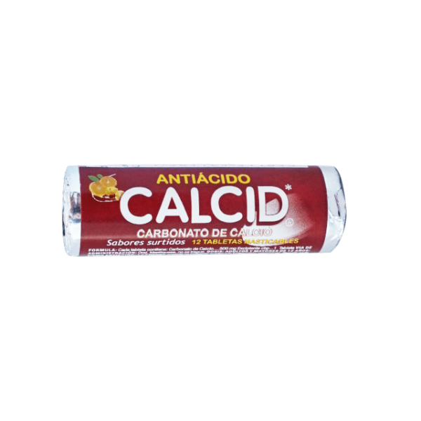 509485 Calcid Carbonato de Calcio 500 mg 12 tabletas masticables2018
