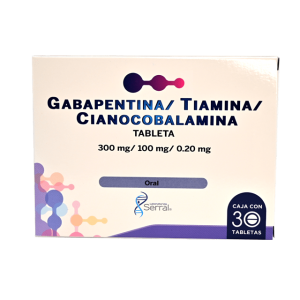 509797 Gabapentina tiamina cianocobalamina tab 300 mg 100mg 0.20 mg oral 30 tab