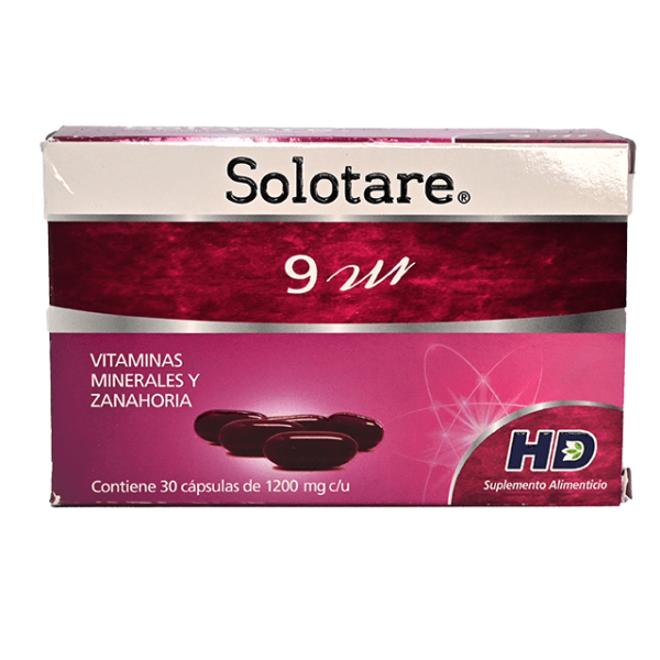 510344 Solotare 9w vitaminas minerales 30 capsulas 1200 mg