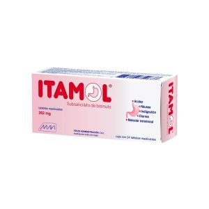 550429 Itamol Subsalicilato de Bismuto 262 mg 24 Tabletas Masticables