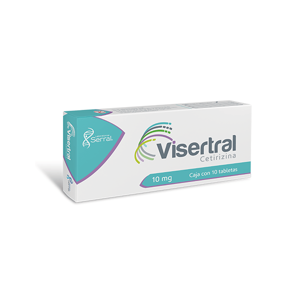 550867 Visertral Cetirizina Diclorhidrato de 10 mg 10 Tabletas