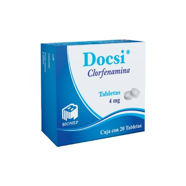 552877 Docsi Clorfenamina 4 mg Caja con 20 Tabletas