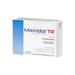 553358 Mavidol TR Ketorolaco Tramadol10 mg 25 mg 3 Ampolletas