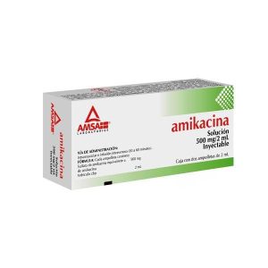 554832 Amikacina 500 mg 2 ml 2 Ampolletas