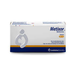 555221 Metixor MetforminaClorhidrato de 850 mg 30 Tabletas