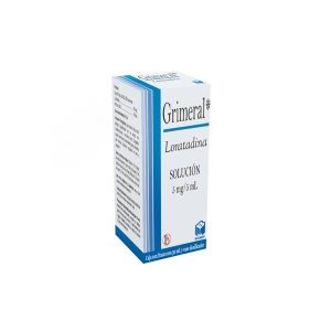 555426 Grimeral Loratadina SolucioI n 5 mg 5 mL Caja con frasco con 30 mL y vaso dosificador