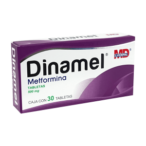 556365 Dinamel Metformina 500mg 30 Tabletas