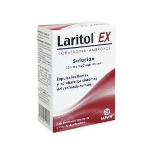 556536 Laritol EX Loratadina Ambroxol 100mg 600mg 100ml frasco 30ml