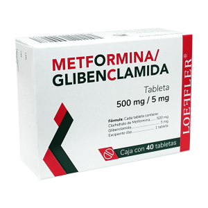 558639 Metformina 500mg Glibenclamida 5mg 40 Tabletas