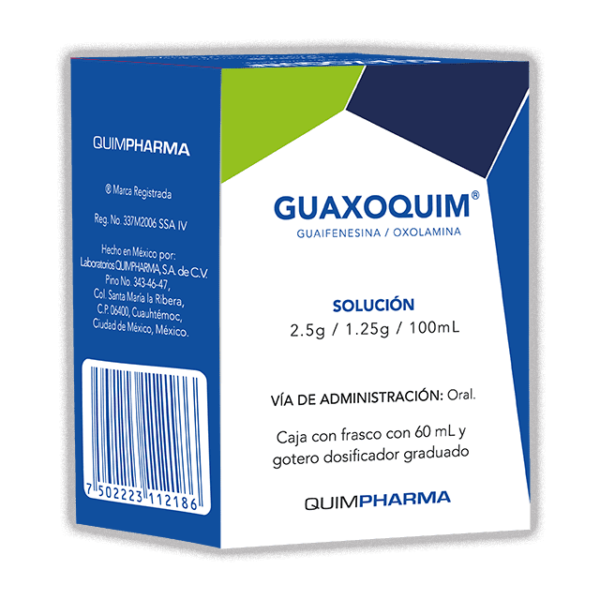 Guaxoquim Infanil, Guaifenesina/Oxolamina Solución 2.5g / 1.25g / 100 ml, Farmacias Gi